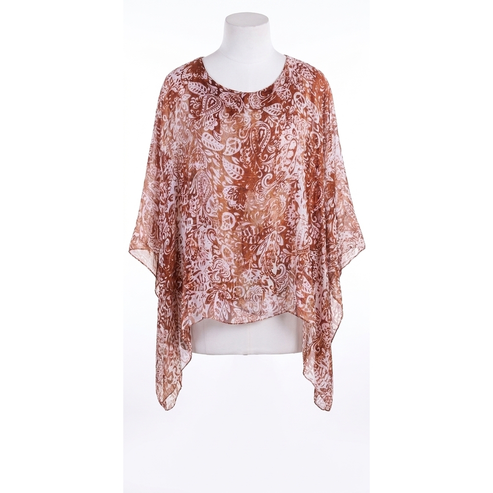 NEW GIGI MODA seta paisley print kaftan top in rust